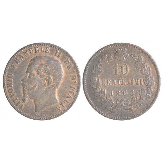 10 Centesimi 1863 Zecca di Strasburgo