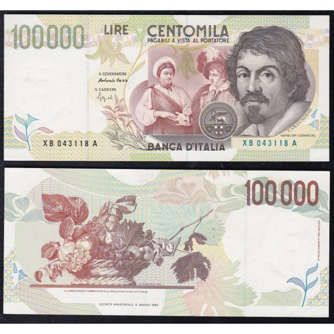 100.000 Lire 1997 Caravaggio 2° tipo (Serie sostitutiva)