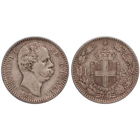 2 Lire 1881 Zecca di Roma