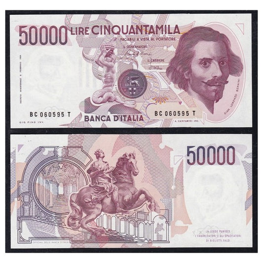 50.000 Lire 1986 Gian Lorenzo Bernini 1° tipo