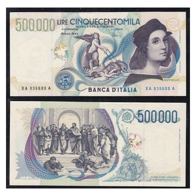 500.000 Lire 1997 Raffaello Sanzio (serie sostitutiva)