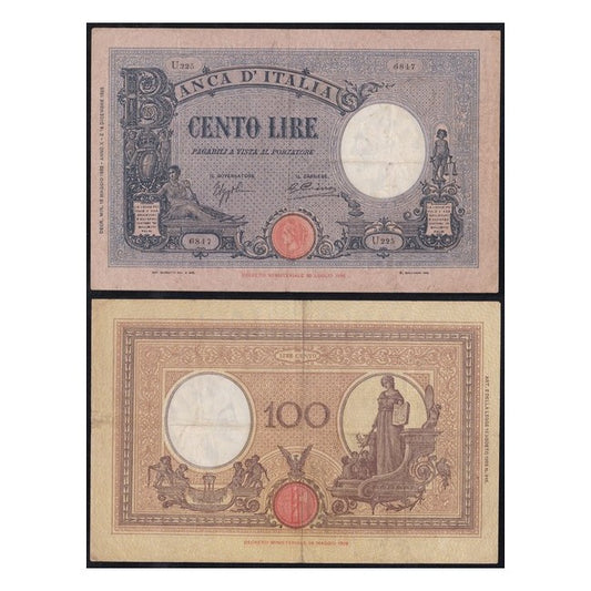 Biglietti di banca 100 Lire 1932 Azzurrino - Fascio