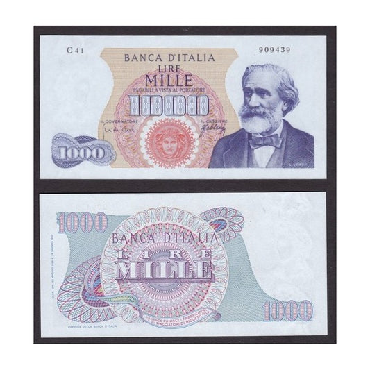 Biglietti di banca 1.000 Lire 1966 Giuseppe Verdi 1° tipo