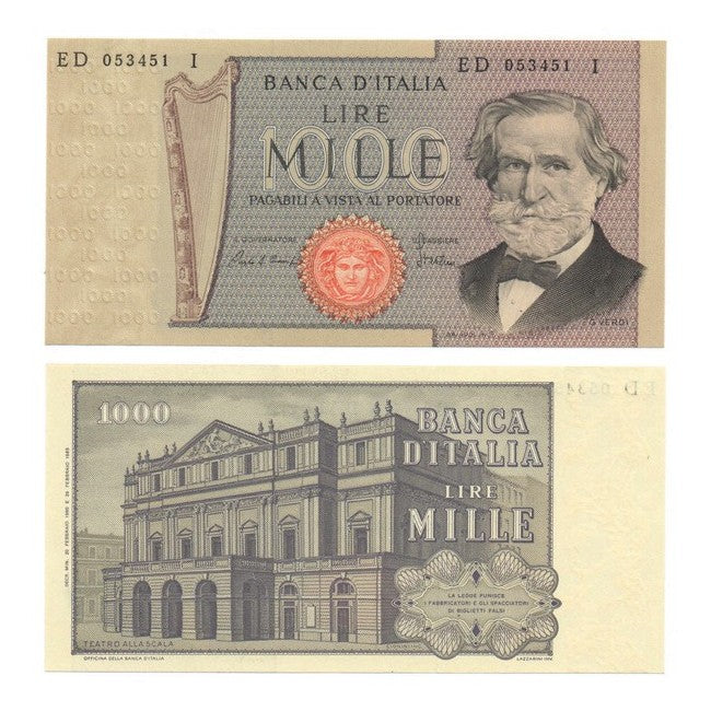 Biglietti di banca 1.000 Lire 1980 Giuseppe Verdi 2° tipo