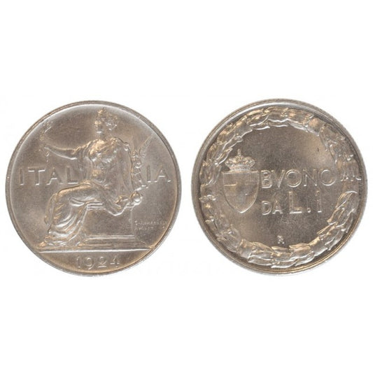 Buono da 1 Lira 1924 Italia seduta