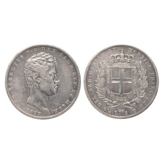 Carlo Alberto - 5 Lire 1837