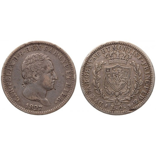 Carlo Felice - 2 Lire 1827