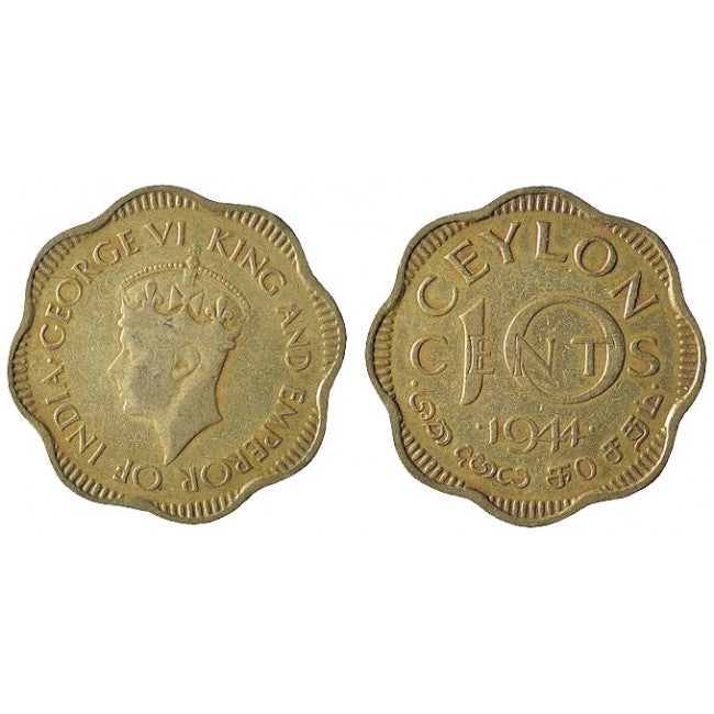 Ceylon 10 Cents 1944