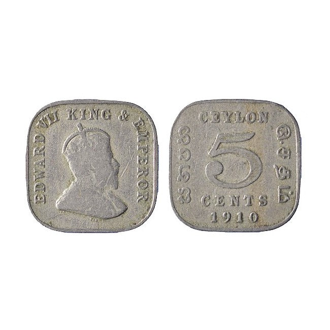 Ceylon 5 Cents 1910