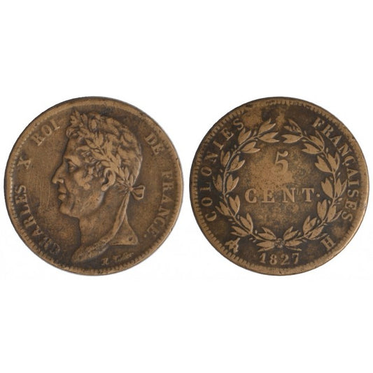 Francia monetazione per le colonie 5 Centimes 1827