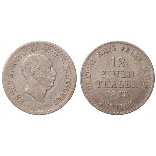 Germania Hannover 1/12 Thaler ( 3 Mariengroschen) 1843