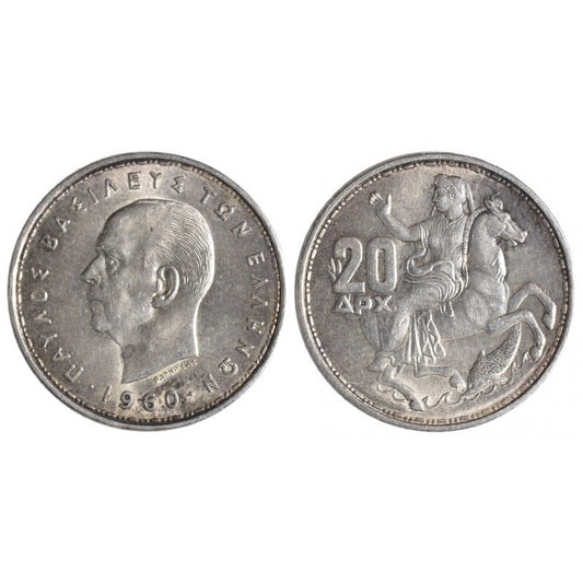 Grecia 20 Drachmai 1960