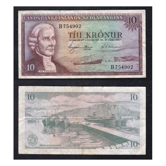 Islanda 10 Kronur 1957