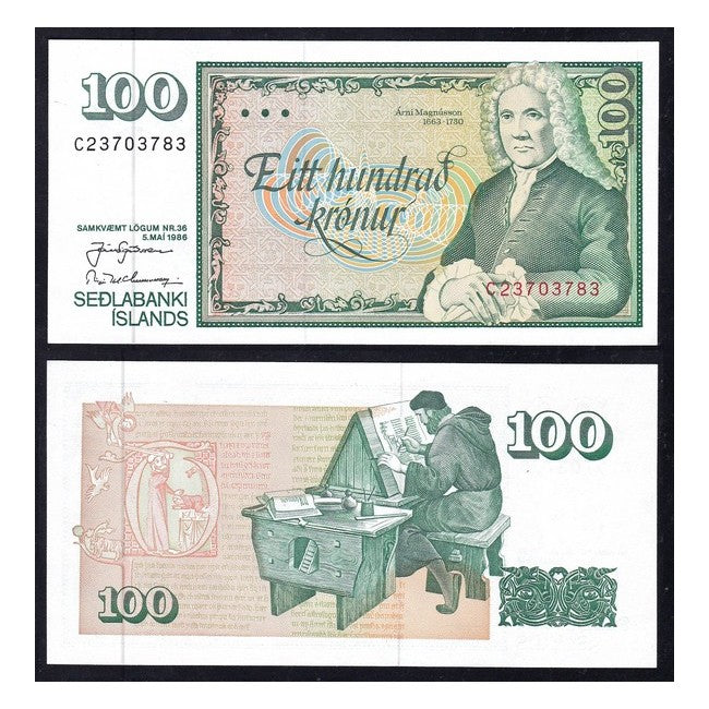 Islanda 100 Kronur 1986