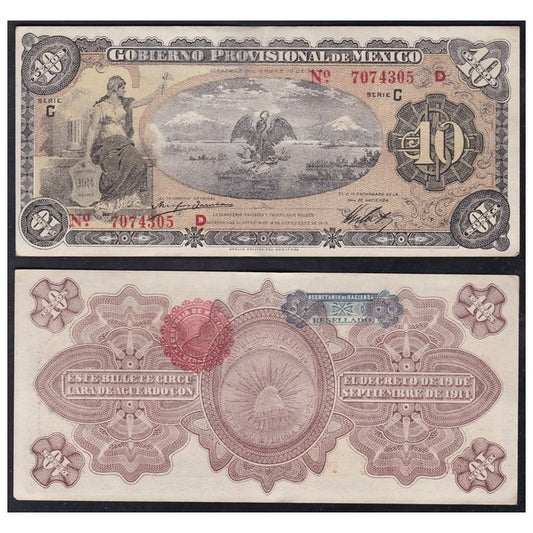 Messico 10 Pesos 1914