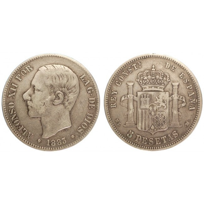 Spagna 5 Pesetas 1883