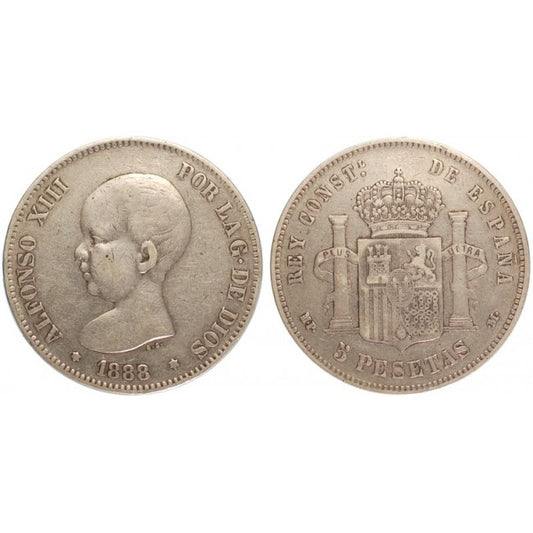 Spagna 5 Pesetas 1888