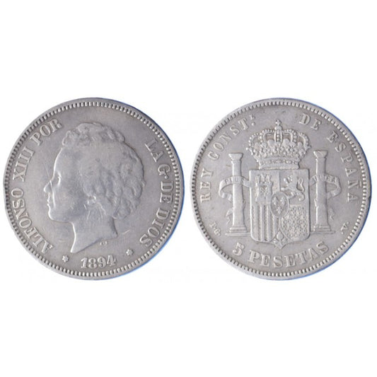 Spagna 5 Pesetas 1894